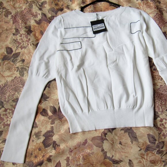 Sarah Pacini womens  top(sweater) one size White  long sleeve, sz. S, - Picture 1 of 7